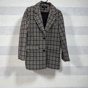 Forever 21 Black and Gray Checkered Blazer